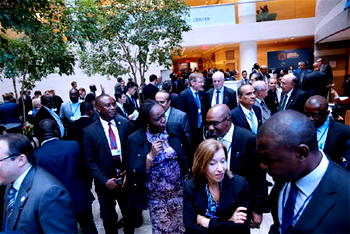 Photos:  Finance minister, Kemi Adeosun, CBN Gov, Godwin Emefiele at IMF/Worldbank meeting in Washington Dc
