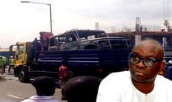 Breaking: Fayose’s Mercedes Benz G-Wagon catches fire in motion