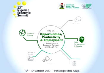 NES23 SUMMIT STARTS OCTOBER 10 – 12, 2017 AT TRANSCORP HILTON:  OPPORTUNITIES, PRODUCTIVITY & EMPLOYMENT TO ACTUALIZE THE ERGP