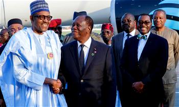 Photos: Buhari, Tinubu  arrive Abidjan ahead of 5th AU-EU Summit