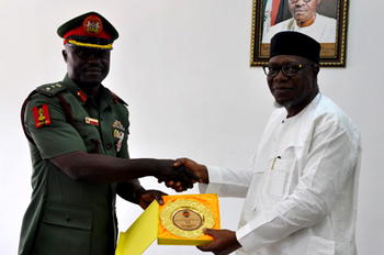 Military officers visit Libya returnees undergoing skills training in Edo