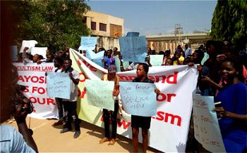 ‎Ekiti anti-cultism law: Students, youths stage solidarity rally for Fayose