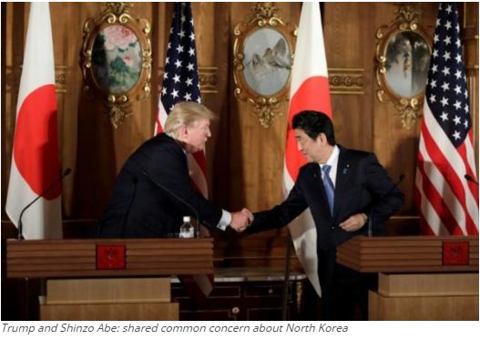 Trump and Shinzo Abe: shared common concern about North Korea