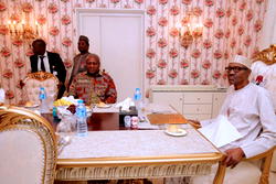 Photos: President Buhari hosts Ex-president Mahama of Ghana to dinner