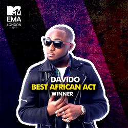 Davido wins MTV EMA Best African Act 2017