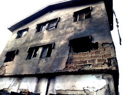 Photos: Scene of fire outbreak at Mushin Lagos