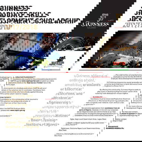 Guinness Nigeria is offering bright, Ambitious graduates of Electrical