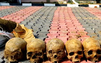 Army raids militant camp, uncovers human skulls, arms cache