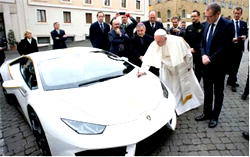 Photos: Pope’s €185,000 Lamborghini car
