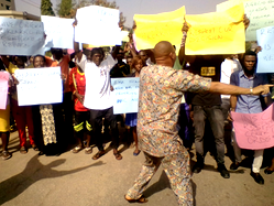 Photos: Protesters storm INEC office in Anambra