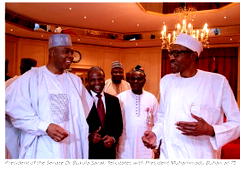 President Buhari felicitates with Senate President at 55