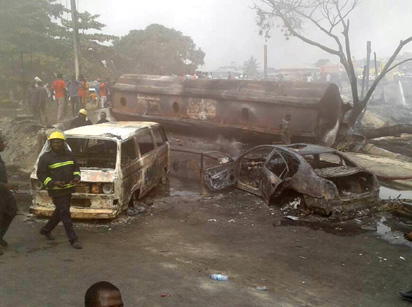 21 vehicles, motorbikes razed as fuel tanker explodes in Lagos