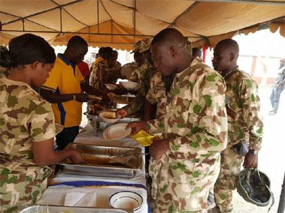 Soldiers celebrate Christmas in Gwoza, Buni Yadi
