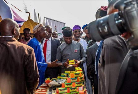 VP Yemi Osinbajo, Osun Governor, Ogbeni Rauf Aregbesola and others during the launching of MSME in Osun