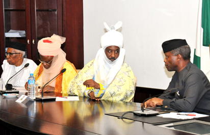 Sanusi Lamido Osinbajo Sanusi, Lamido Adamawa, Osinbajo in closed door meeting