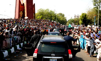 Photos: Kano agog as Buhari visits