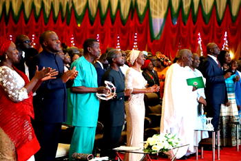 Osinbajo, Gowon, Dogara, Adebayo attend Christmas Carol at Villa