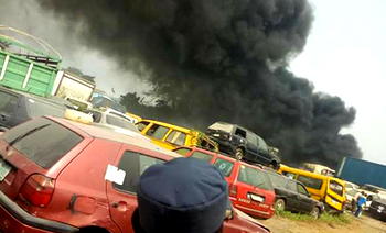 20 vehicles, bags of rice destroyed as fire razes Ikeja Customs warehouse