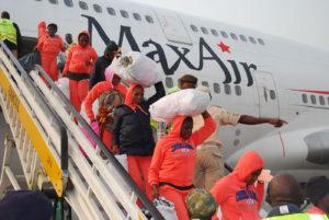 Libyan Returnees Arrive Port Harcourt 7 NAPTIP arrests 2 traffickers among Libya returnees