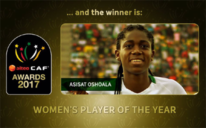 Oshoala Buhari congratulates Asisat Oshoala for winning CAF Women’s Player of the yea