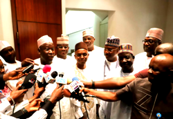 Video: Buni, APC Govs pay ‘thank you’ visit to Buhari