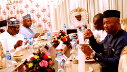 Photos: President Buhari hosts principal officers of the National Assembly
