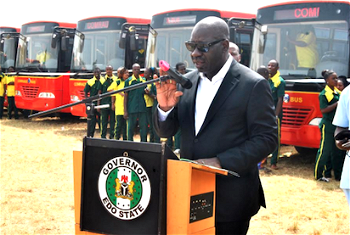 Photos: Commissioning of 75 airconditioned intracity buses in Benin City