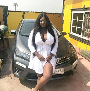 Ghanaian actress, Tracey Boakye displays major cleavage in birthday photos