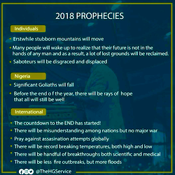 2018 Prophecies:  Countdown to the end has started, forewarns Adeboye