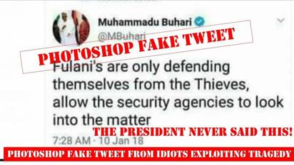 Fake Buhari tweet on herdsmen in circulation