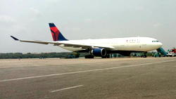 Delta Air commences  airlifting of uninjured passengers after fire