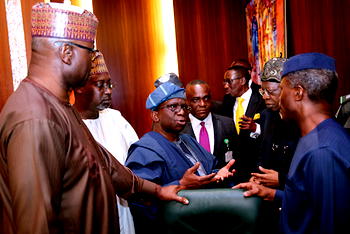 Photos: Adewole, Osinbajo in a brief chat at FEC meeting