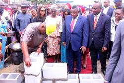 Wike performs the Ground Breaking for the construction of Women Development Skills Acquisition Centre
