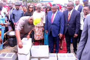 Wike performs the Ground Breaking for the construction of Women Development Skills Acquisition Centre