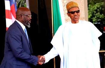 Buhari, Weah meet in Aso Rock