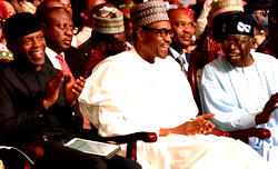 We won’t stop talking about PDP’s corruption, say Buhari, Osinbajo, Tinubu