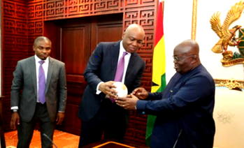 Saraki presents Africa’s map-painted ostrich egg to Ghana’s President