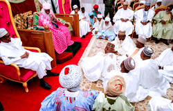 Photos: Buhari, others at  Abubakar’s son; Dangote ‘s daughters wedding