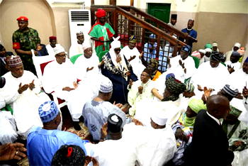 Photos: Buhari, Governors storm Kano to celebrate wedding of Ganduje’s daughter