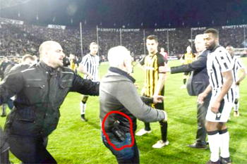 Greek football club president apologises after gun incident