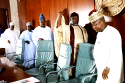 Photos: APC Govs. hold closed door meeting with President Buhari