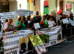 Biafra protesters storm Westminster as Buhari meets the Queen