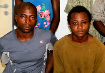 Photos : Police parade re-arrested principal suspects in Dino Melaye gun case