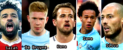 City trio, Salah, Kane nominated for Player of the Year