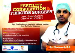 Fertility consultation and Fibriods surgery using laparoscopy  (minimal invasive) by a fertility expert from India with vast training from the UK.