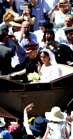 Newlyweds Harry and Meghan make first appearance