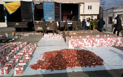 Army intercepts three trucks loaded with over 300,000 pump action cartridges