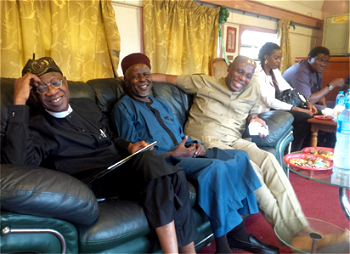 Photos: Lai Mohammed, Rotimi Amaechi on a train ride from Ebute Metta to Papalanto