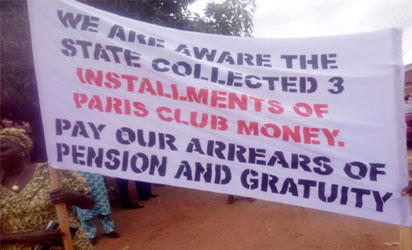   A cross section Nasarawa State Pensioners protesting unpaid benefits