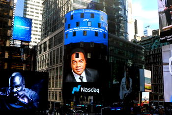 Breaking: Donald Duke on Nasdaq Tower in Times Square in New York